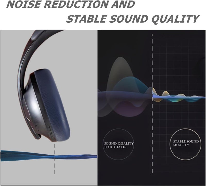 Cypher.V وسادات أذن بديلة، غطاء وسادات للأذن لسماعات Bose 700 المانعة للضوضاء NC700 فوق الأذن (أزرق بحري) - Image 4