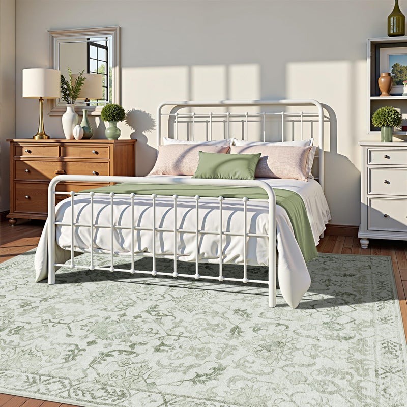 Deerly Sage Rugs 8x10 for Living Room Soft Non-Slip, Large Vintage Area Rug Retro Tribal Farmhouse Stain Resistant Carpet for Bedroom Dining Room Office Guest Room - Image 5