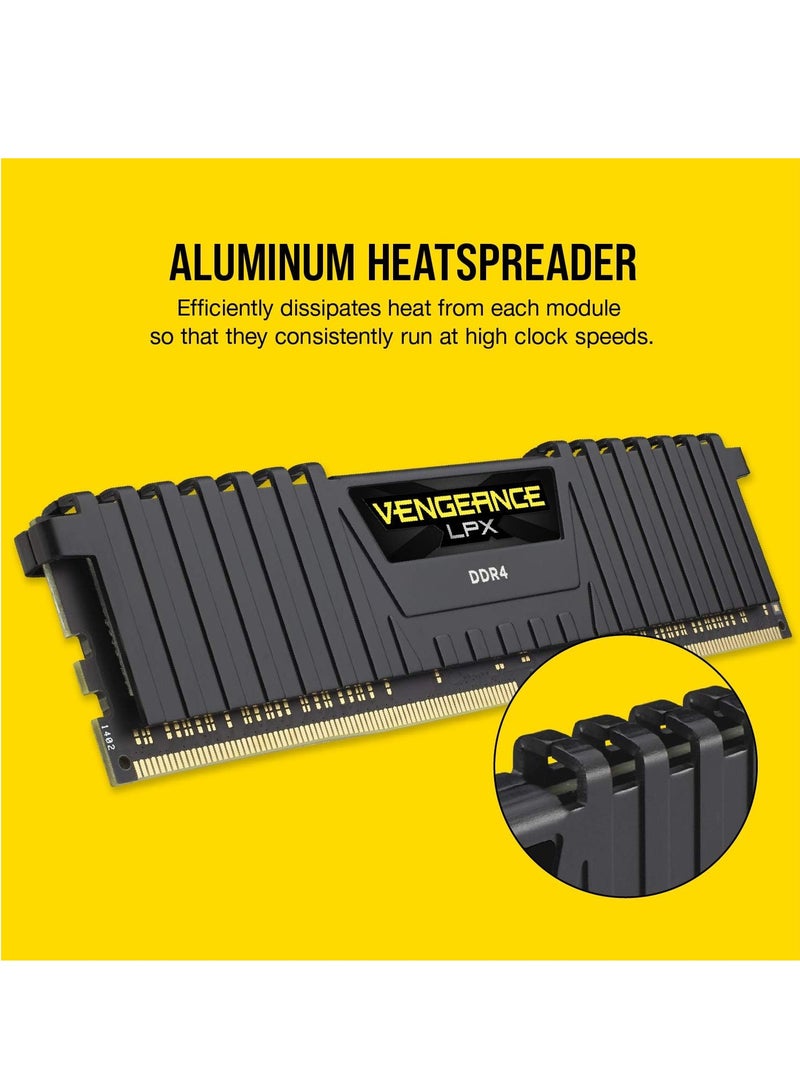 كورسير Vengeance LPX 32 جيجا بايت (2 × 16 جيجا بايت) DDR4 3200 ميجا هرتز C16، مجموعة ذاكرة الوصول العشوائي المكتبية عالية الأداء - Image 4