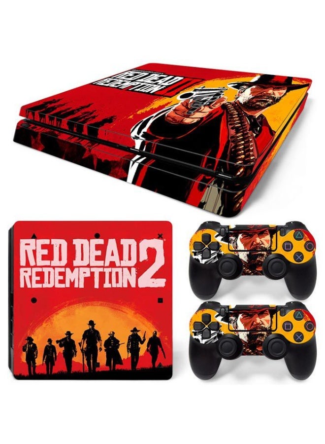 سكين ملصق مطبوع لوحدة تحكم الألعاب ووحدة التحكم لجهاز بلاي ستيشن 4 سليم، مكون من 3 قطع