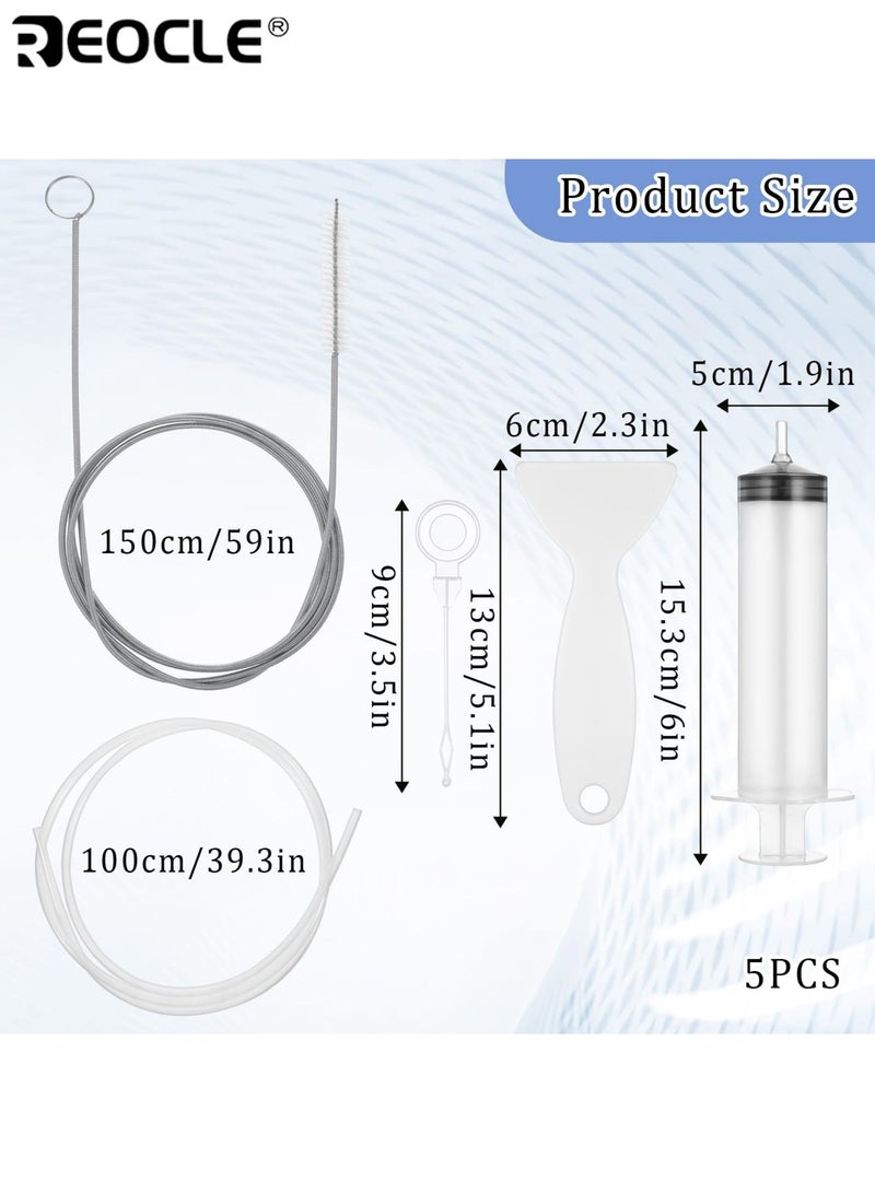 REOCLE 5pcs Unclogger Household Refrigerator Drain Hole Unclogger Complete Set with Brush Water Pipe Cleaning Clogged Applicable to the Refrigerator Home Appliance Small Appliances - Image 2