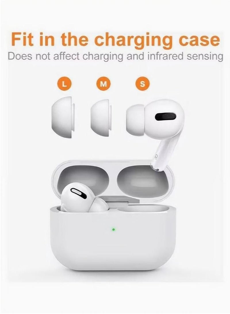 12-Piece Replacement Ear Tips, Silicon Ear Buds Tips with Portable Storage Box (S/M/L) (6 Pairs) Replacement Ear Buds White  - Image 2