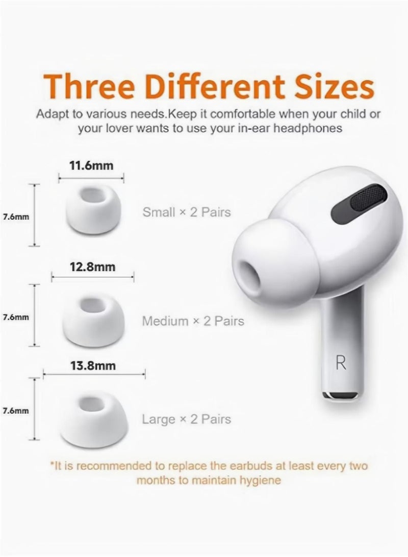 12-Piece Replacement Ear Tips, Silicon Ear Buds Tips with Portable Storage Box (S/M/L) (6 Pairs) Replacement Ear Buds White  - Image 5