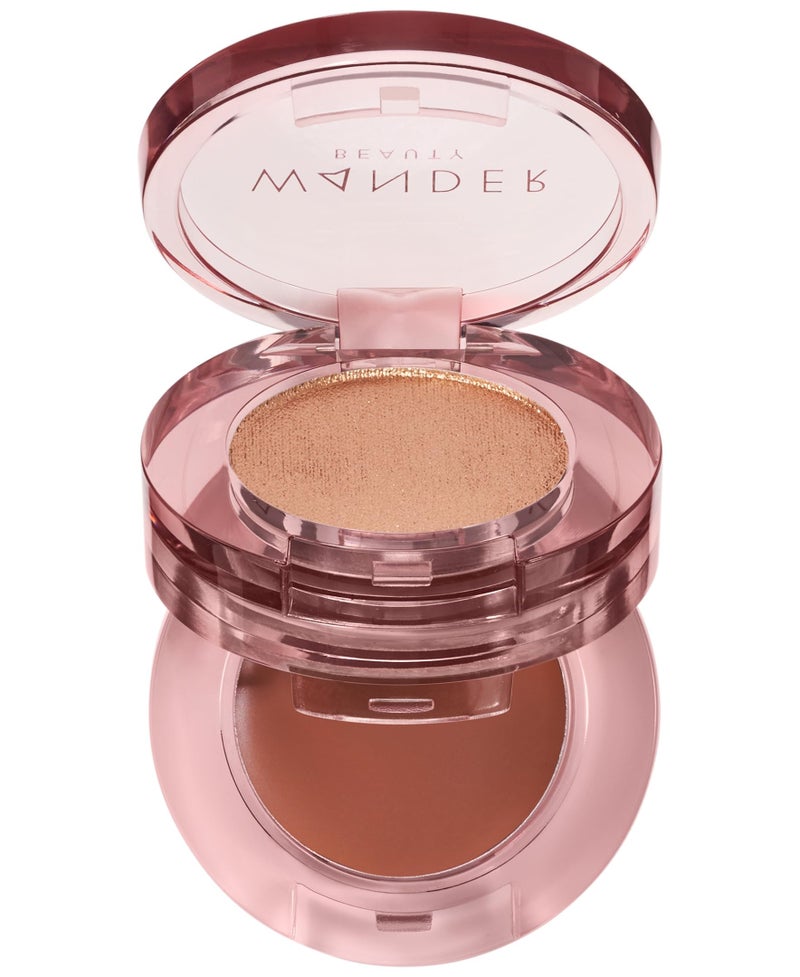 Wander Beauty Double Date Eye Shadow Duo  First KissILYSM Golden Champagne  Burnt Terracotta  Cream High Pigment Eye Shadow Palette  Satin Shimmer Eyeshadow  Eye Makeup With Vitamin E 007 oz