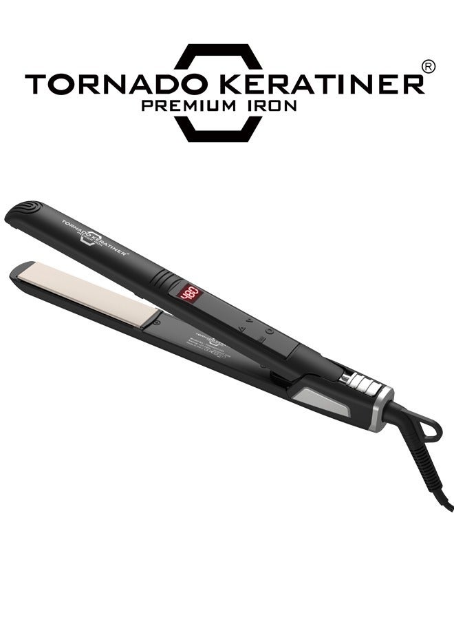 Tornado Keratiner Hair Straightener and Curler 2 in 1 Ceramic Flat Iron with 6 Heat Settings Adjustable Temperature and Heats Up Fast - Image 1