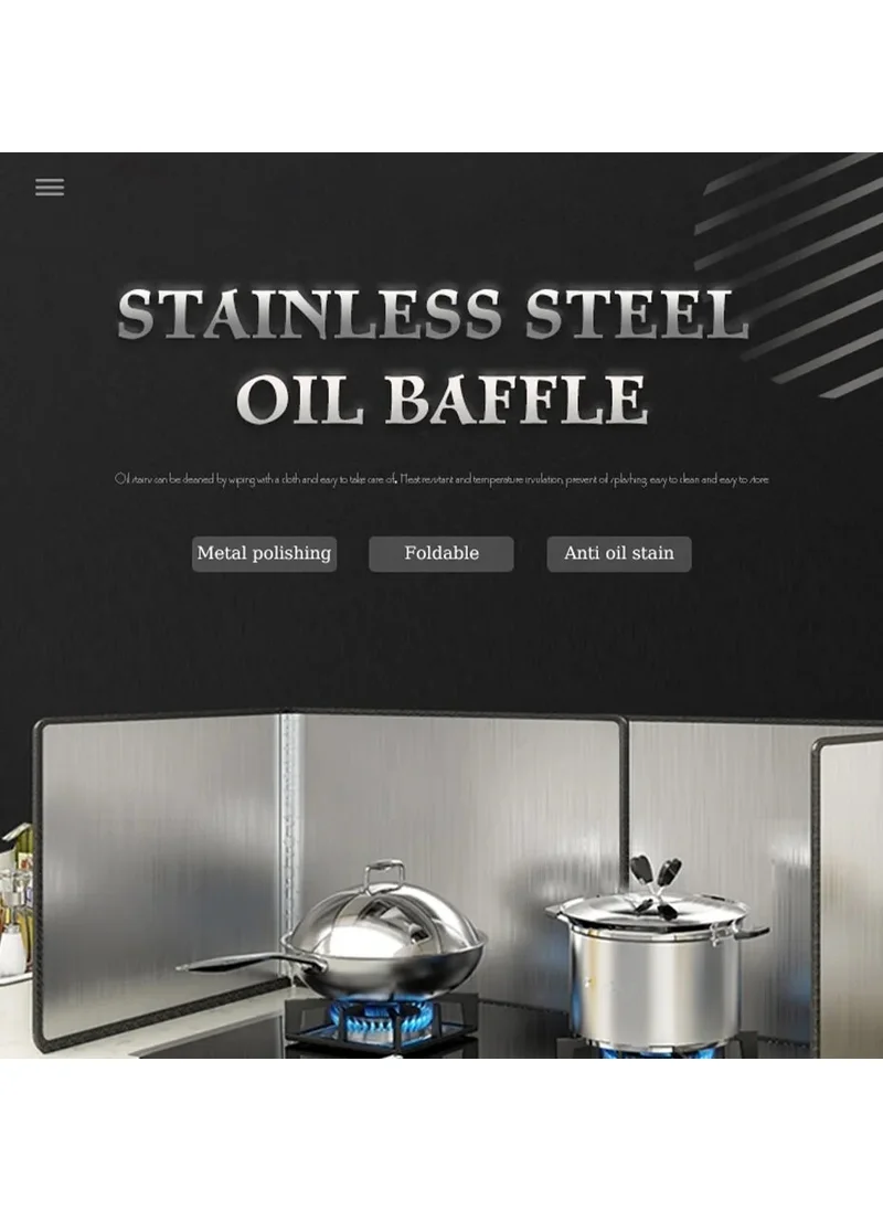 Bizimevde Kitchen Oil Splash Back of Stove Shield Protective Steel Panel 120CM*30CM