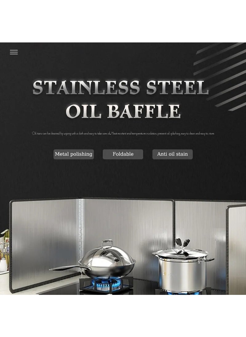 Bizimevde Kitchen Oil Splash Back of Stove Shield Protective Steel Panel 120CM*30CM  - Image 1