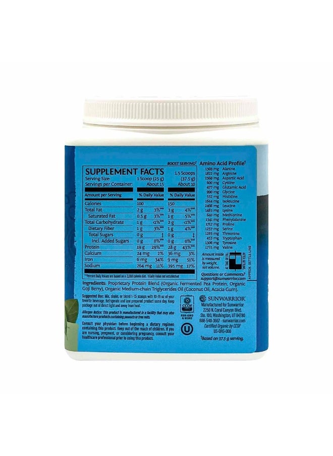 Sunwarrior Sunwarrior Warrior Blend Organic Plant-Based Protein Powder – Unflavored, Vegan, 375g  - Image 3