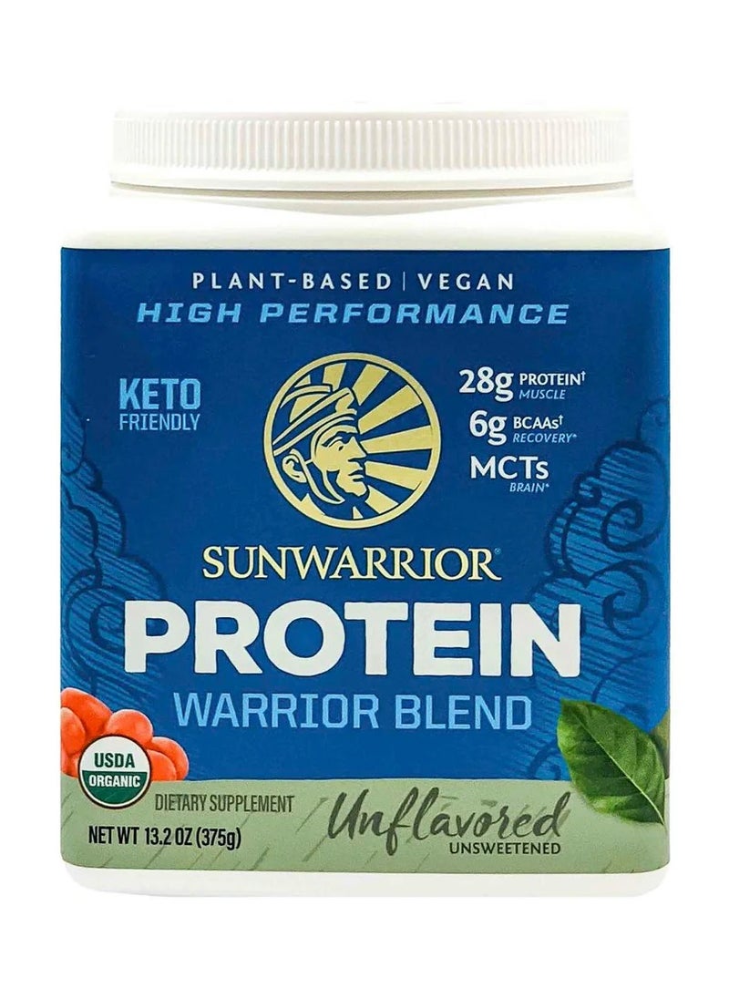 Sunwarrior Sunwarrior Warrior Blend Organic Plant-Based Protein Powder – Unflavored, Vegan, 375g  - Image 1