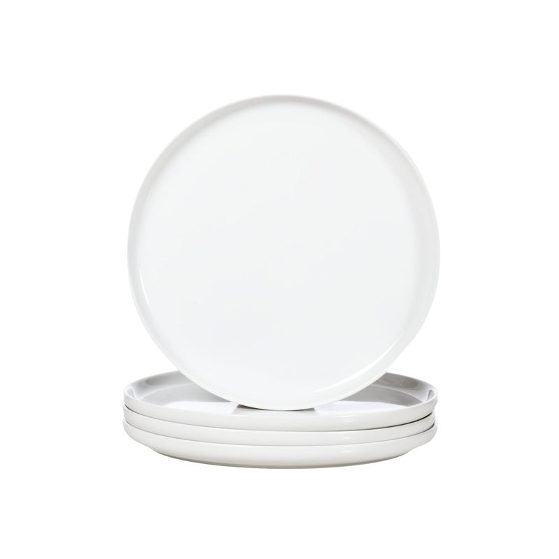 WishDeco Ceramic Dinner Plates Set of 4 Large Serving Plates 27cm  105 inch White Round Plate Porcelain Serving Dishes for Salad Pizza Steak Buffet Microwave  Dishwasher Safe