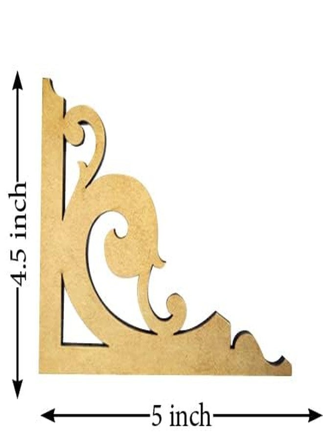 Curious Button DIY Corner Ornaments Cutouts Pine Board Wood Materials DIY Wall Decoration Item Used for Painting and Arts & Crafts Work (Set of 12) Wooden Ornaments Cutouts for Home Decor - Image 2