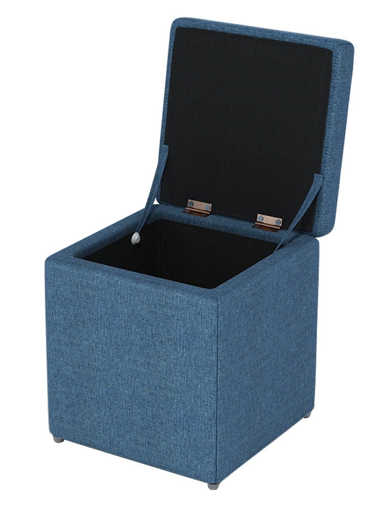 LINGWEI Ottoman Storage Stool With Foldable Design Blue 30x35x30cm  - Image 3