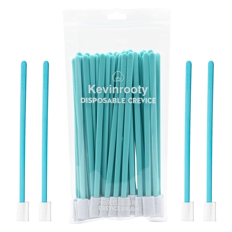 Kevinrooty 50Pcs Disposable Crevice Cleaning Brush Tool Kit  Disposable Toilet Brush  Disposable Toilet Seat Cleaner Tool (Blue) - Image 1