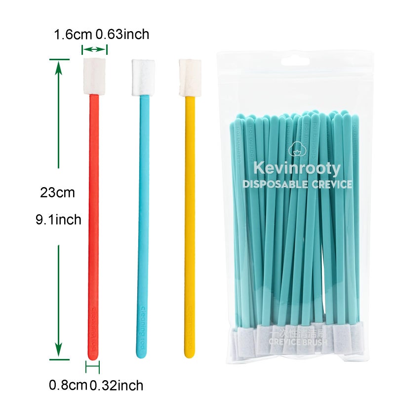 Kevinrooty 50Pcs Disposable Crevice Cleaning Brush Tool Kit  Disposable Toilet Brush  Disposable Toilet Seat Cleaner Tool (Blue) - Image 2