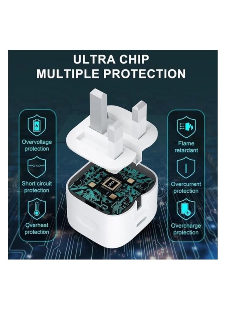 35W Fast Charger USB-C Adapter with USB C to Lightning Data Cable Power Cable
