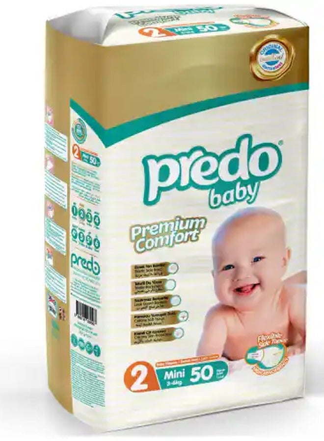 PREDO BABY Predo Baby Diapers Size 2 (Mini 3-6 kg), Pack of 50 – Ultra Soft, Turkish-Made, Premium Comfort & Leak Protection - Image 1