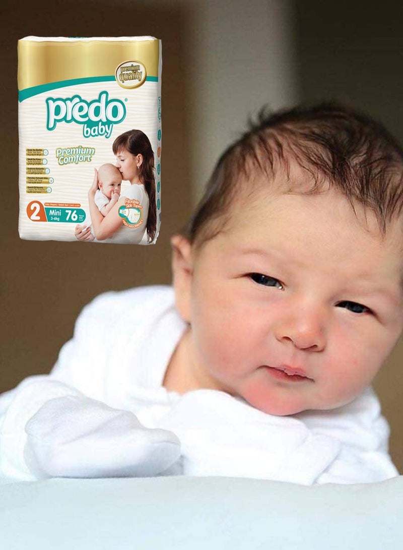PREDO BABY Predo Baby Diapers Size 2 (Mini 3-6 kg), Pack of 50 – Ultra Soft, Turkish-Made, Premium Comfort & Leak Protection - Image 3