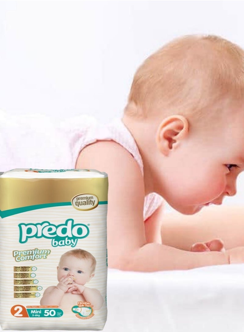PREDO BABY Predo Baby Diapers Size 2 (Mini 3-6 kg), Pack of 50 – Ultra Soft, Turkish-Made, Premium Comfort & Leak Protection - Image 4