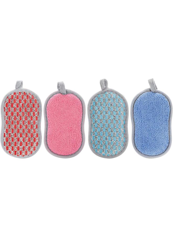 20 PCS Multipurpose Kitchen Scrub Sponges, Non-Scratch Microfiber Sponge Pads with Loop, Reusable Cleaning Scrubber for Dishwasher, Washing Pans - Image 4