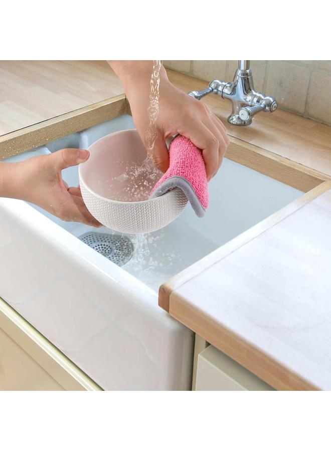 20 PCS Multipurpose Kitchen Scrub Sponges, Non-Scratch Microfiber Sponge Pads with Loop, Reusable Cleaning Scrubber for Dishwasher, Washing Pans - Image 5