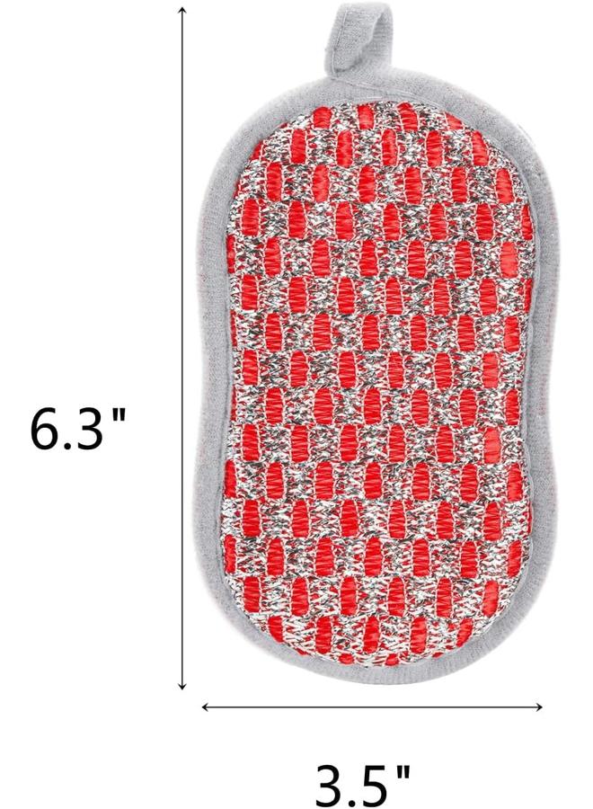 20 PCS Multipurpose Kitchen Scrub Sponges, Non-Scratch Microfiber Sponge Pads with Loop, Reusable Cleaning Scrubber for Dishwasher, Washing Pans - Image 2