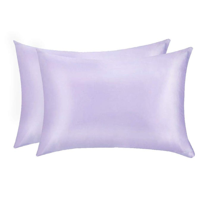 100 MULBERRY SILK PILLOWCASES SET OF 2 FOR HAIR AND SKIN AND SUPER SOFT AND BREATHABLE QUEEN SIZE NATURE SILK PILLOWCASES QUEEN LIGHT PURPLE