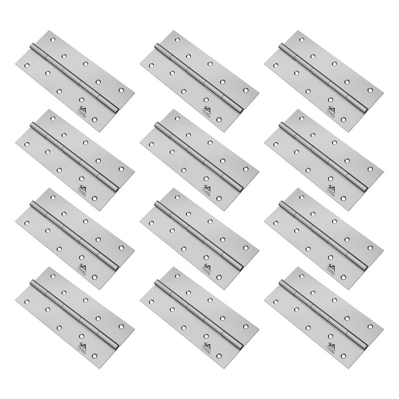 Atlantic Atlantic Heavy Door Hinges 6 Inch x 12 Gauge25 MM Thickness Premium Stainless Steel Welded Head Matt Finish Pack of 12 Pcs  - Image 1