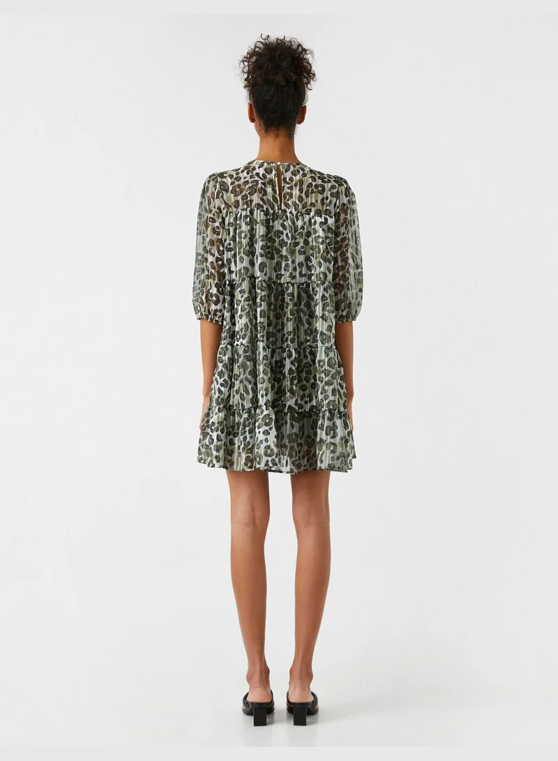 KOTON Leopard Tiered Dress