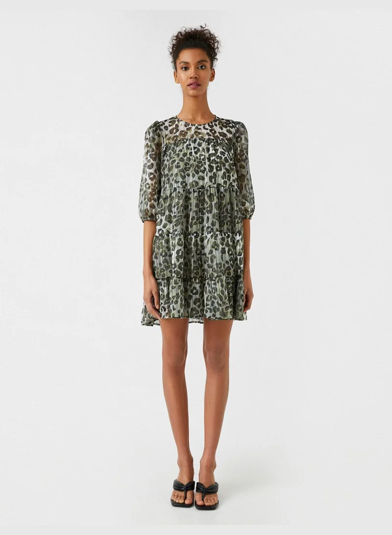 KOTON Leopard Tiered Dress