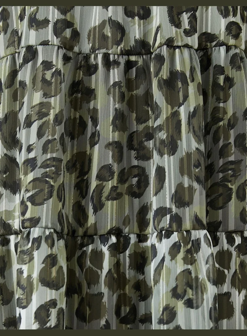 KOTON Leopard Tiered Dress