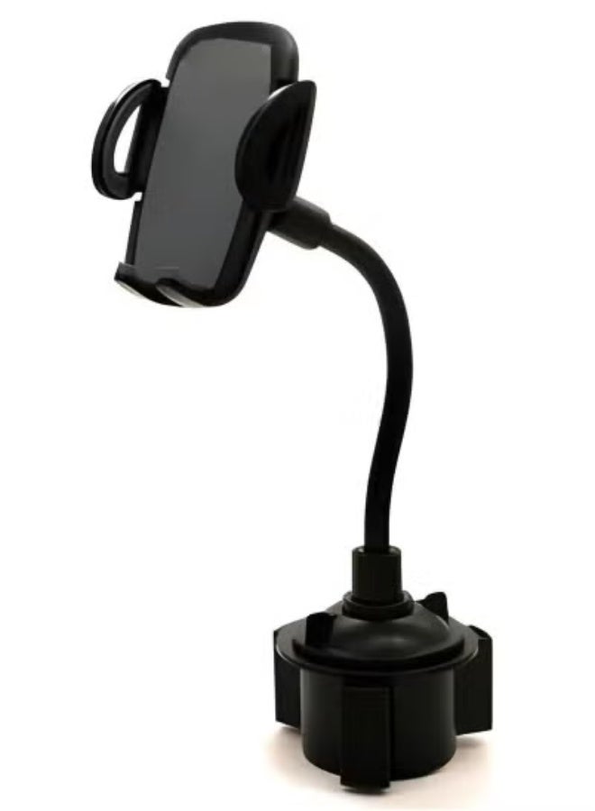 REBENUO Rotation Flexible Arm Car Phone Mount with Cup Holder Base & Air Vent Stabilizer – Adjustable Gooseneck Cradle with 360° Rotation, Universal Fit for Smartphones (50–90mm), Secure Dashboard or Console Installation, Hands-Free Driving Accessory (Black) - Image 1