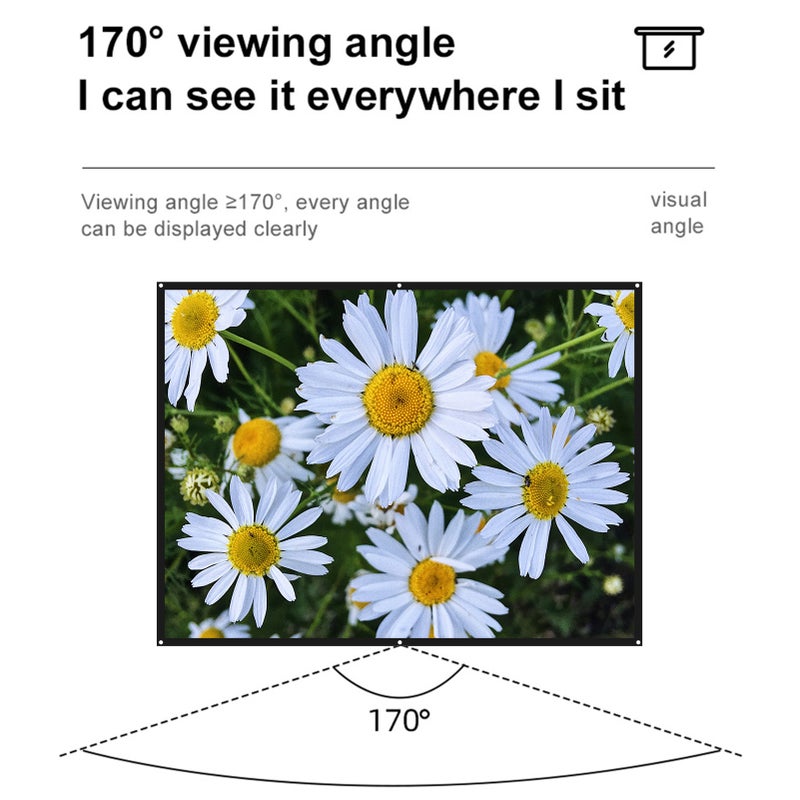 شاشة إسقاط 150 بوصة بنسبة عرض إلى ارتفاع 4:3 دقة عالية ودقة 4K قابلة للطي وحمولة وشفافية من وجهين ومضادة للجلطات، مع دعامات لتثبيتها، مناسبة للاستخدام داخل وخارج المنزل، والمسرح المنزلي، والاجتماعات في المكتب - Image 5