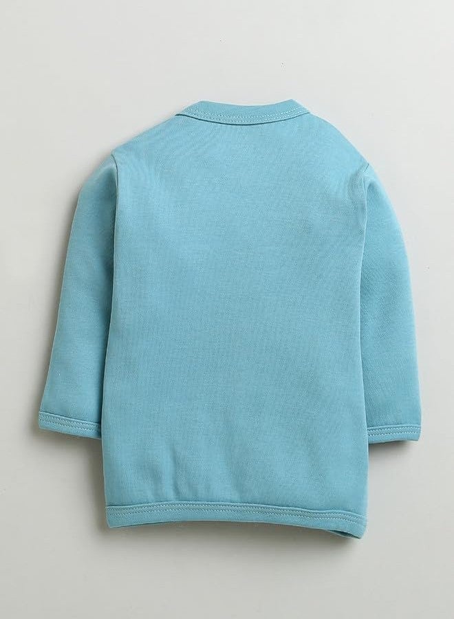 BUMZEE قميص أولاد بأكمام طويلة من القطن من BUMZEE باللونين الأزرق الترابي والأبيض، عبوة من 3 قطع، العمر من 6 إلى 9 أشهر (Peb10030D-dbl) - Image 5