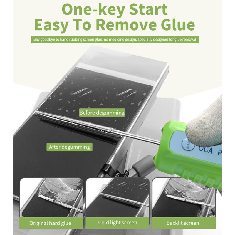 Phone Screen Glue Remover Tool Wireless Fast Glue Remover, One-Button Start, 3 Levels Adjustable, Easy Glue Removal, Portable Glue Clean Machine, Electric Glue Removal Tool Suitable for Original Hard Glue, Cold Light Screen, Backlight Screen - Image 3