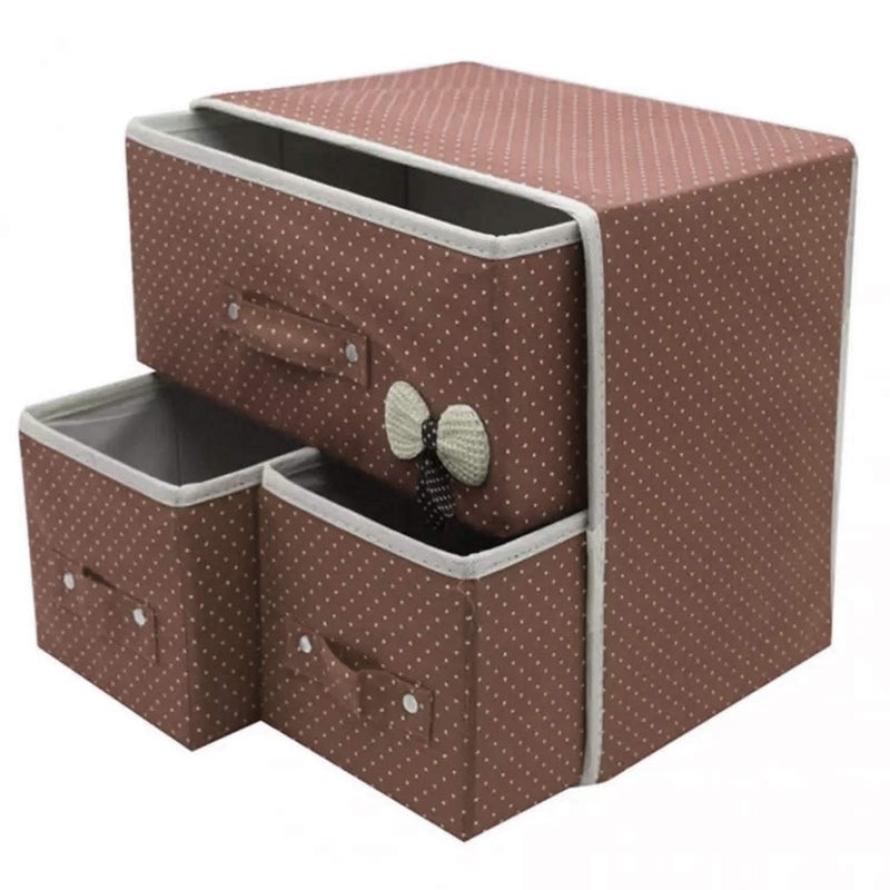 Flipco Cube Collapsible Storage Bins Foldable Drawer Units Fabric Cabinet Closet Storage Organizer for Underwear 3 Drawers - Image 3