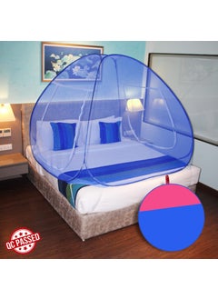 NM Creation NM Creation Double Bed Flexible for Double BedKing Size Bed with 2 Window Zip Door BlueBlue  - Image 3