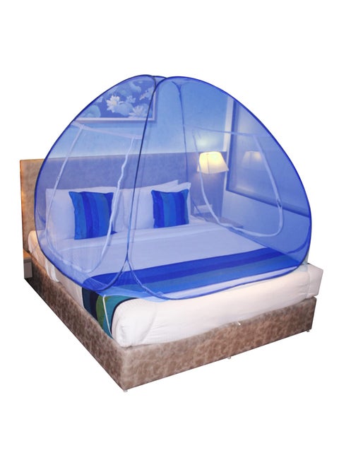 NM Creation Double Bed Flexible for Double BedKing Size Bed with 2 Window Zip Door BlueBlue