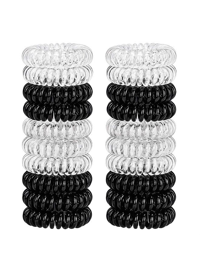 JessLab Spiral Hair Ties, 20 Pcs Traceless Phone Cord Hair Ties No Crease Spiral Bracelet Plastic Coil Ponytail Holders No-Damage Headband Hair Accessory for Girls Women Ladies Gift (Amber)  - Image 1