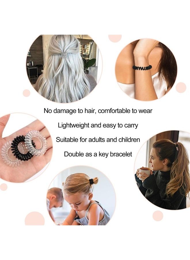 JessLab Spiral Hair Ties, 20 Pcs Traceless Phone Cord Hair Ties No Crease Spiral Bracelet Plastic Coil Ponytail Holders No-Damage Headband Hair Accessory for Girls Women Ladies Gift (Amber)  - Image 5