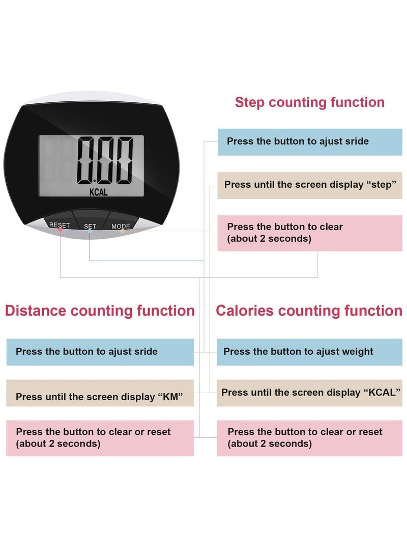 Y&D - Portable Pedometer, LCD Digital Display Running Pedometer for Jogging Hiking Walking (2 Pack ) - Image 1