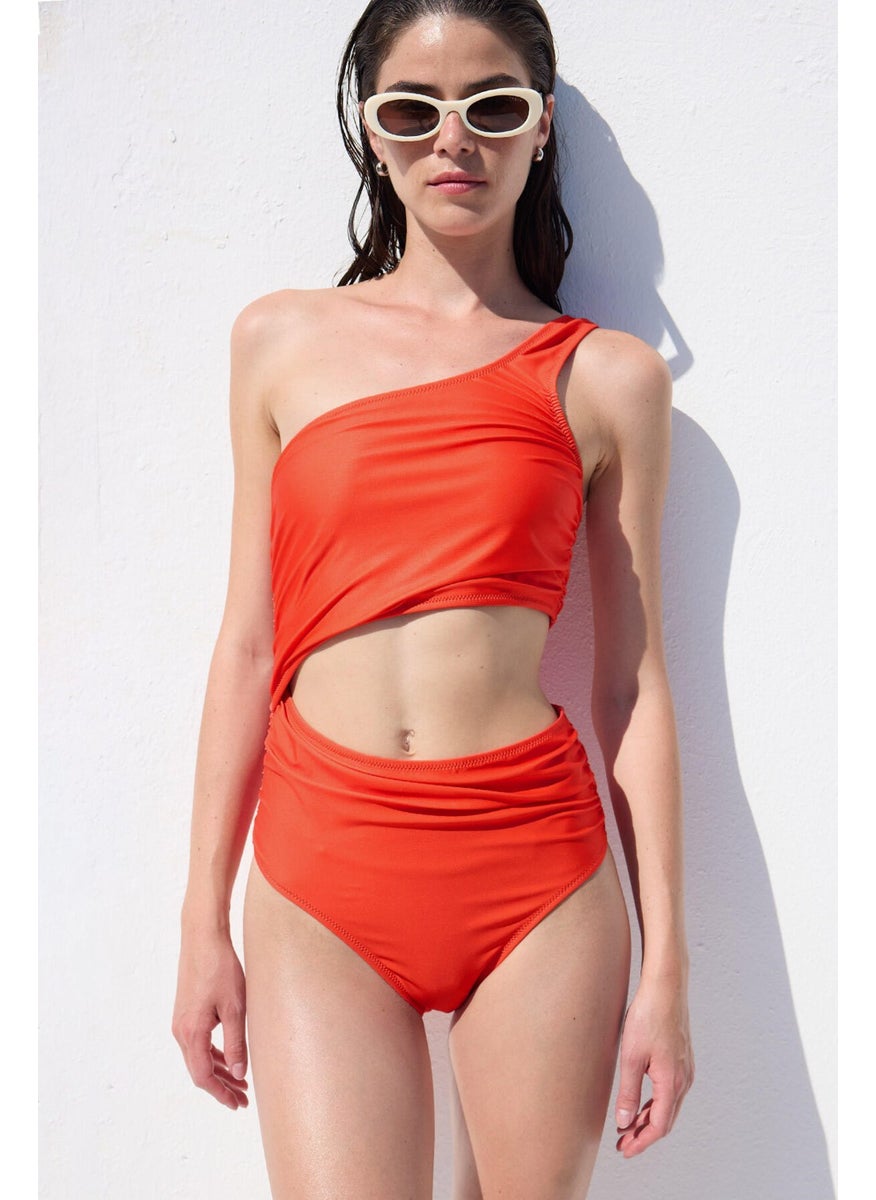 Manuka - Cut Out Swimsuit Red - Image 1