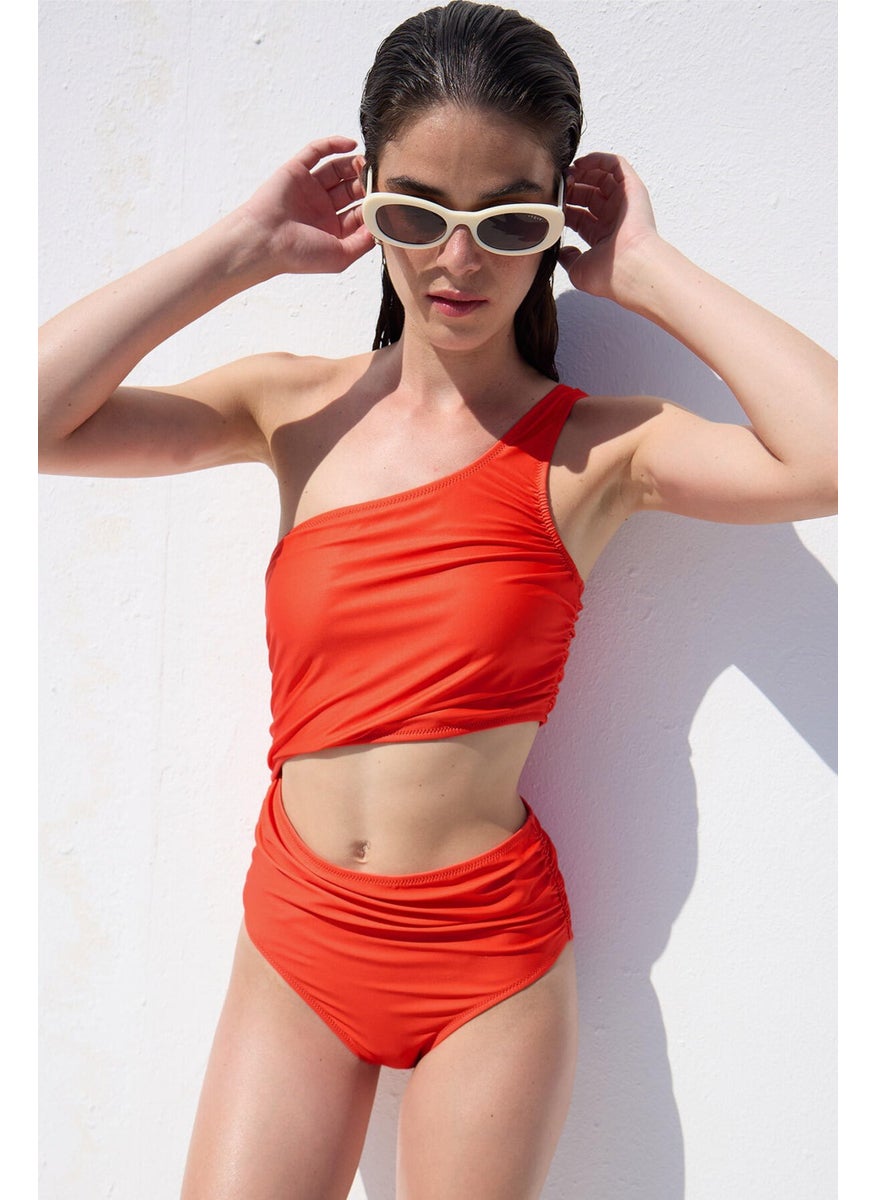 Manuka - Cut Out Swimsuit Red - Image 1