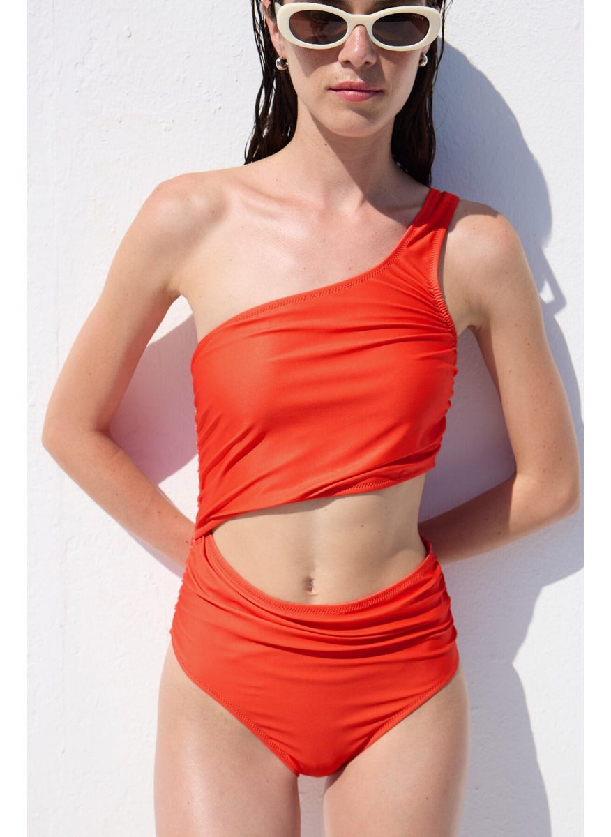 Manuka - Cut Out Swimsuit Red - Image 1