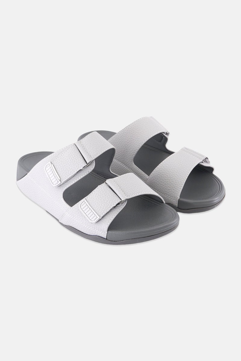 English Laundry Men Two Strap Slip On Arabic Sandals, Grey  - Image 1