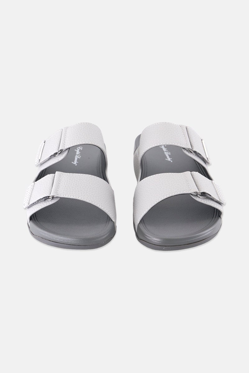 English Laundry Men Two Strap Slip On Arabic Sandals, Grey  - Image 4