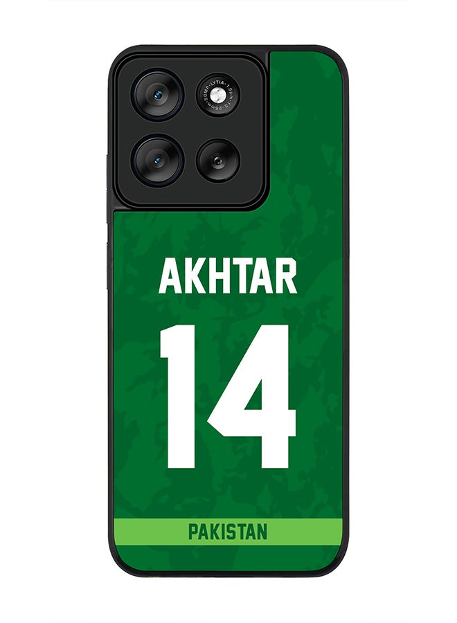 Stylizedd For Motorola Moto G56 Case,Slim fit Camera Protection, Shockproof Thin Phone cover  - Pakistan Shoaib Akhtar, Jersey No 14 - Image 1