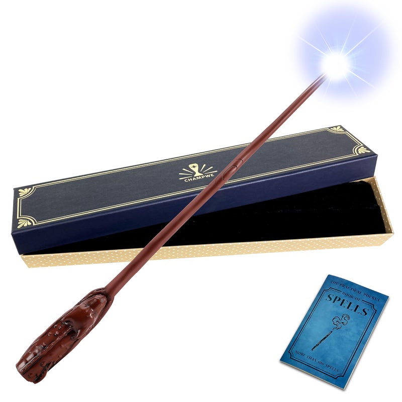 ChampWe Light Up Magic Wizard Wand Rechargeable Illuminating Toy for Kids Witch Collection Cosplay Accessories with Spellbook and Gift Box Dragon - Image 3