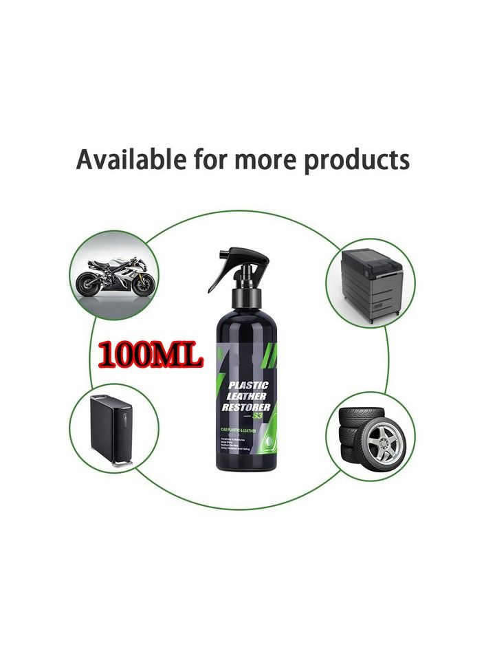 Generic 1-Bottle 100ML Plastic Renovator for Car Interior Spare Parts Seat Leather,Liquid Wax Plastic Restore Cleaner Spray Accessories  - Image 2