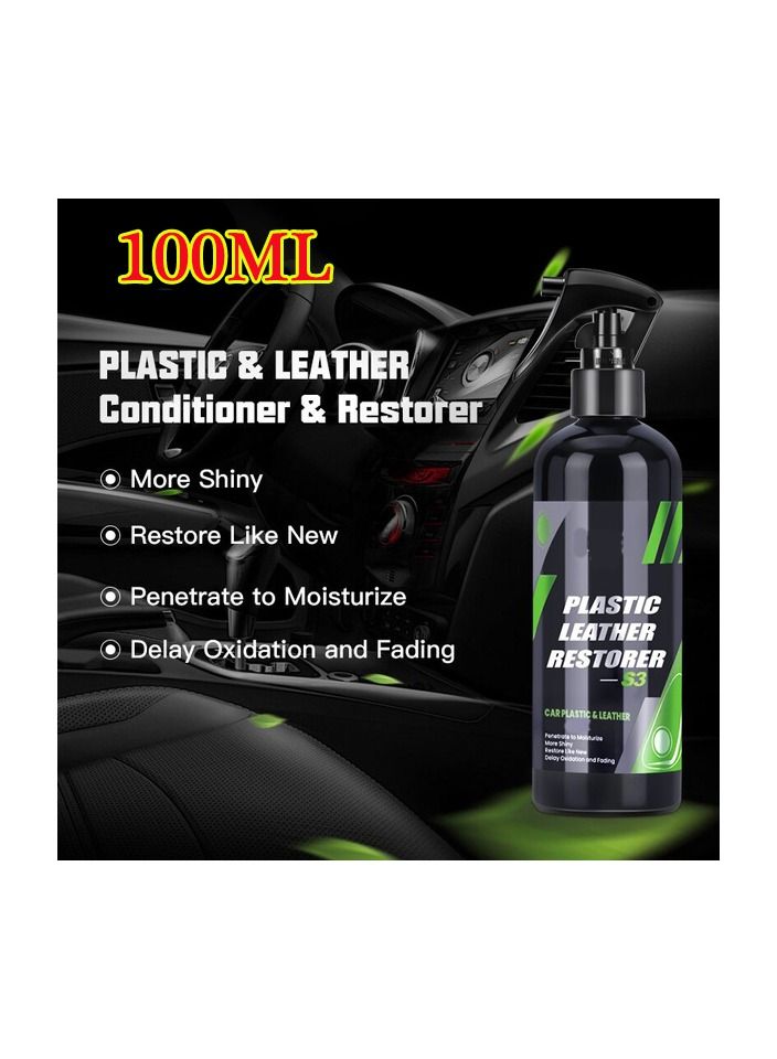 Generic 1-Bottle 100ML Plastic Renovator for Car Interior Spare Parts Seat Leather,Liquid Wax Plastic Restore Cleaner Spray Accessories  - Image 4
