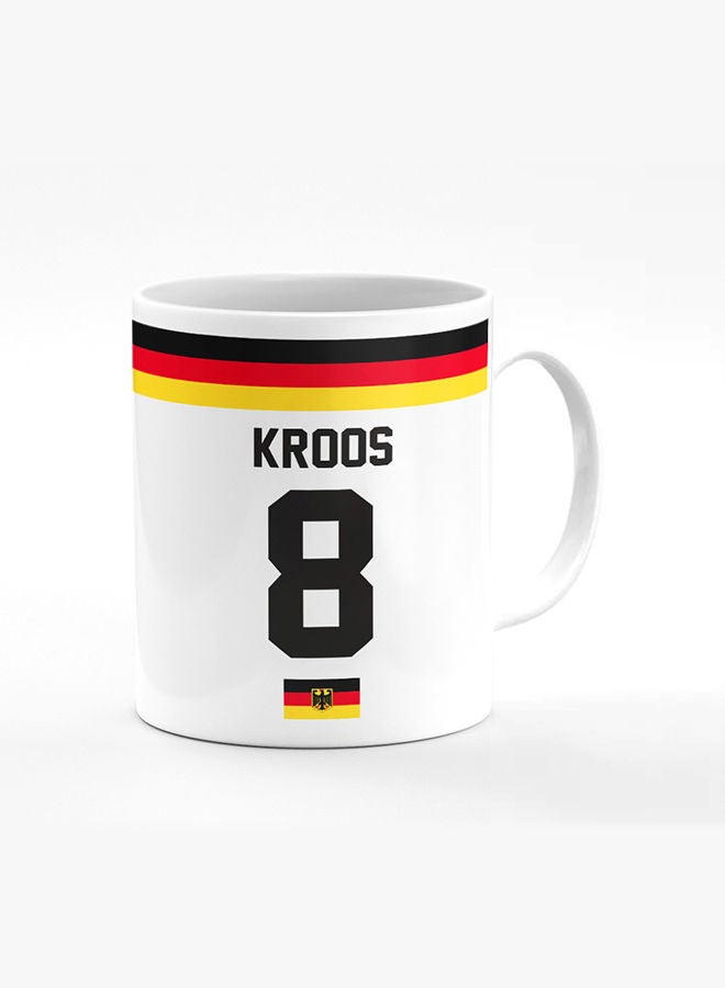 Stylizedd Designer Printed Coffee Mug with Heavy Duty Handle 11oz Ceramic Personalised Gift Mugs Cup [Microwave Safe & Dishwasher Proof] -Football Team - Germany Player Name - Kroos - Image 1